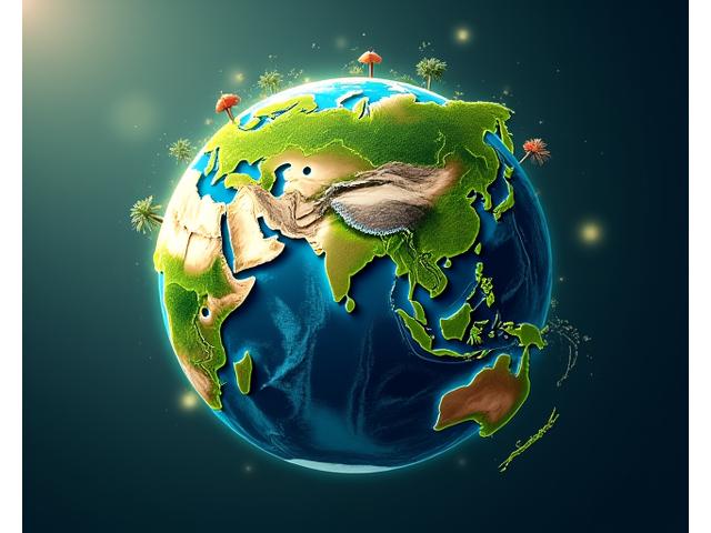 Imagen conceptual de un hogar inteligente contribuyendo a un planeta verde y sostenible.